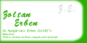 zoltan erben business card